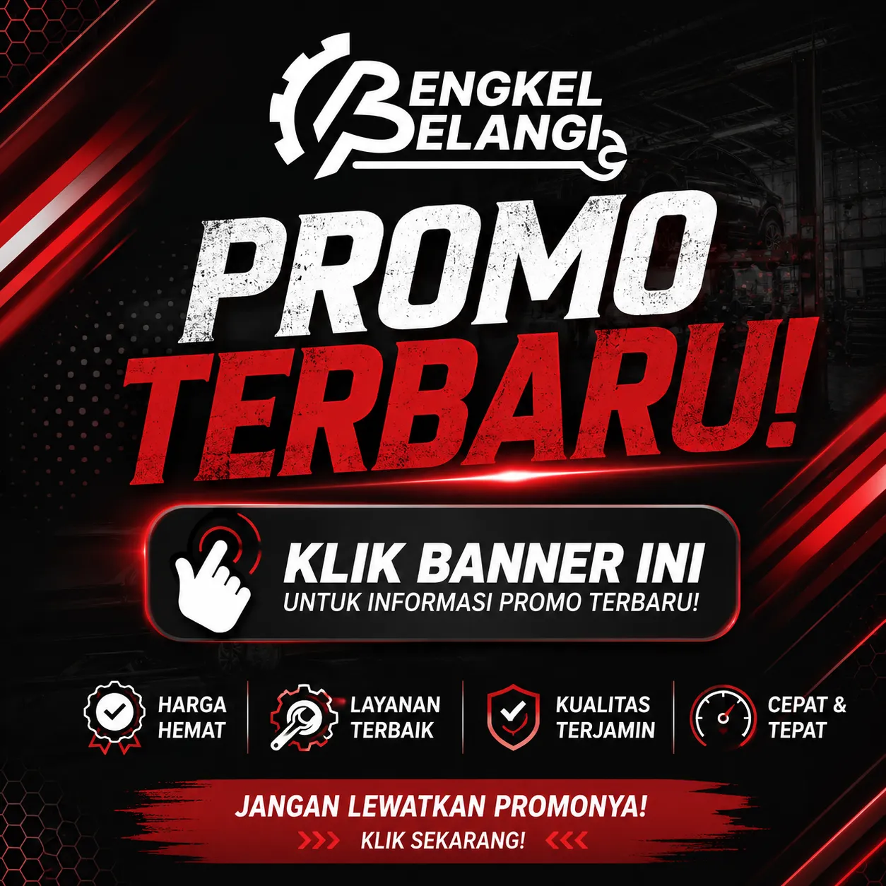 Banner Promo Diskon Servis Bengkel Pelangi